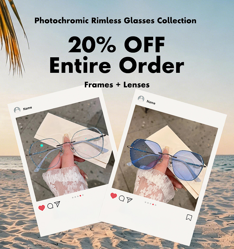 Photochromic Rimless Glasses