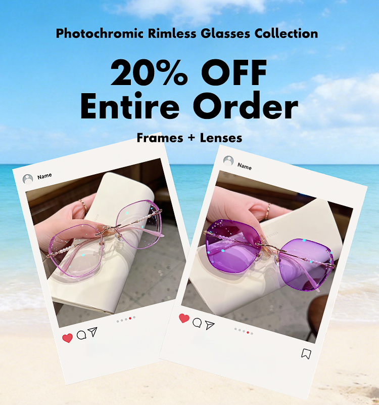 Photochromic Rimless Glasses