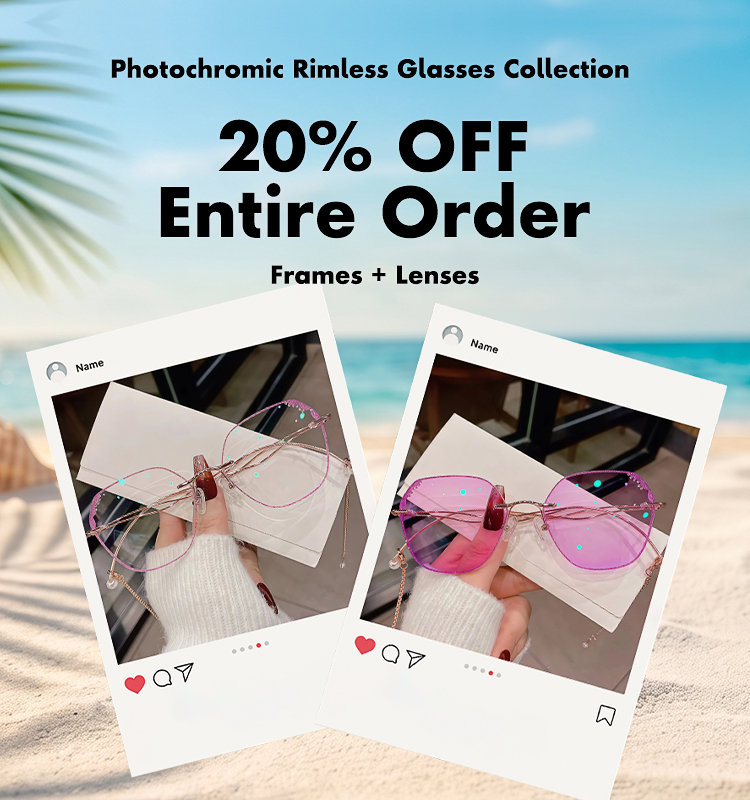 Photochromic Rimless Glasses