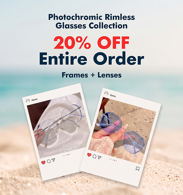 Photochromic Rimless Glasses