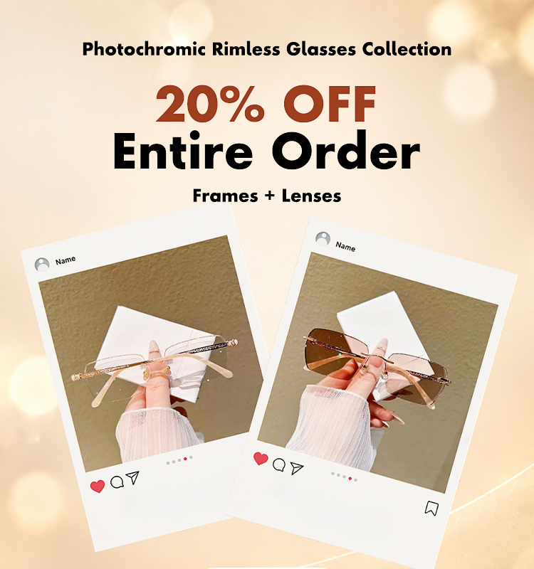 Photochromic Rimless Glasses