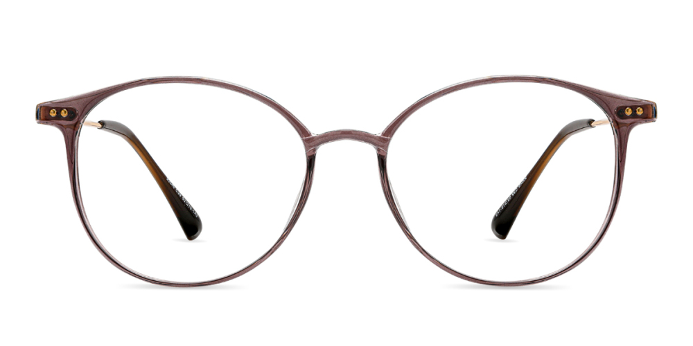 Hesione Round Purple Eyeglasses with Grace | Zinff Optical