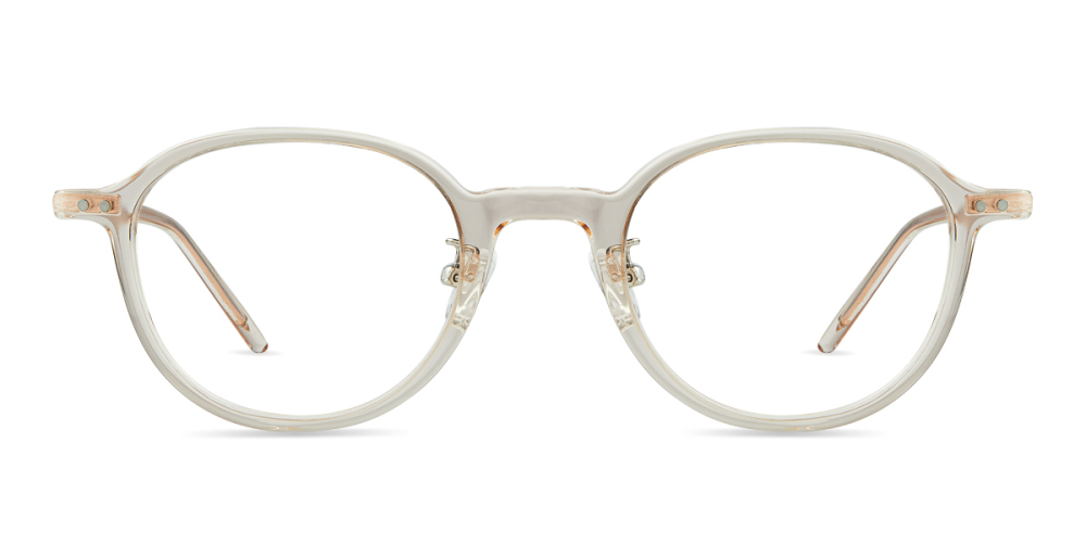Simple Mellow Translucent Cream Eyeglasses with Rich Detail. Zinff