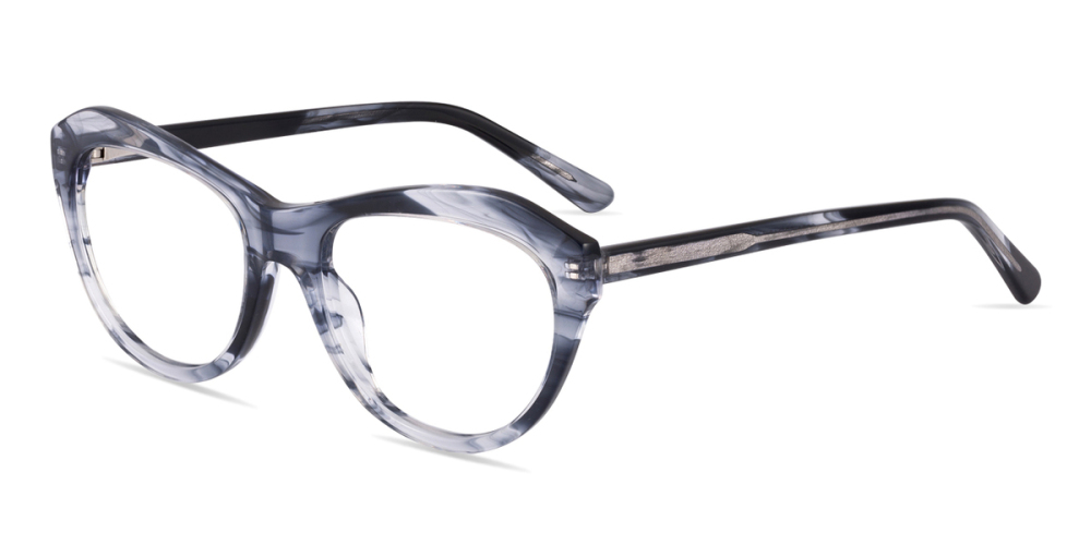 Granite Oval Gray Striped Eyeglasses Zinff Optical
