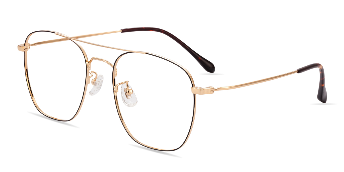 Colin Premium Aviator Black Gold Eyeglasses | Zinff Optical