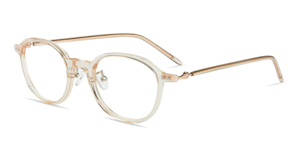 Simple Mellow Translucent Cream Eyeglasses with Rich Detail. Zinff