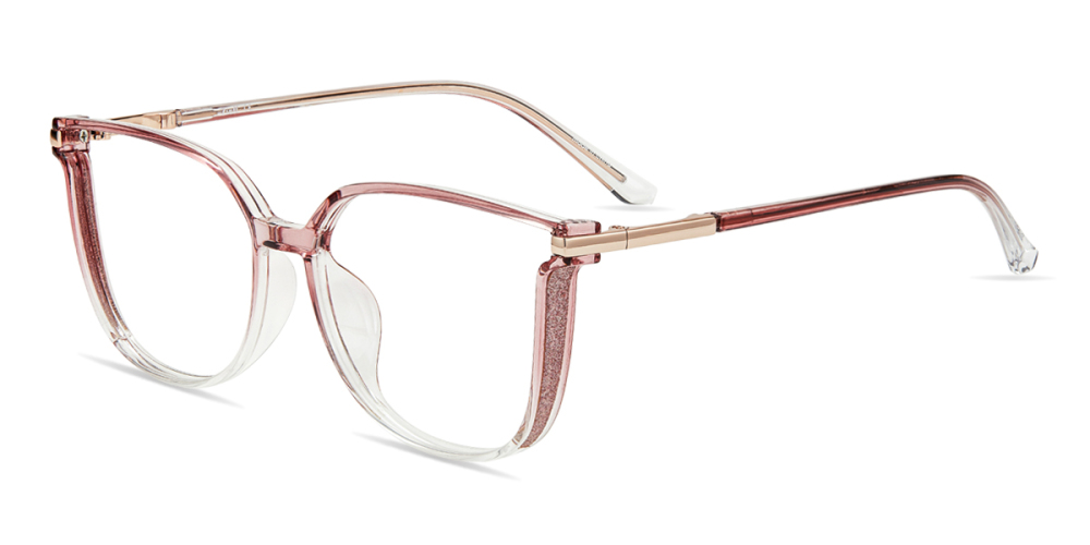 Glitter Cat Eye Clear Pink Eyeglasses Zinff Optical