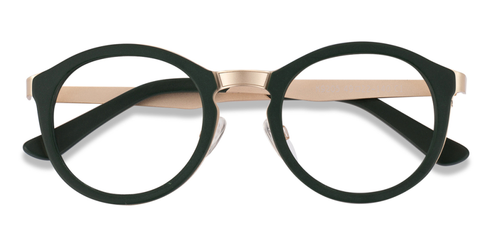 Emerald Round Dark Green Eyeglasses in Bold Style Zinff Optical
