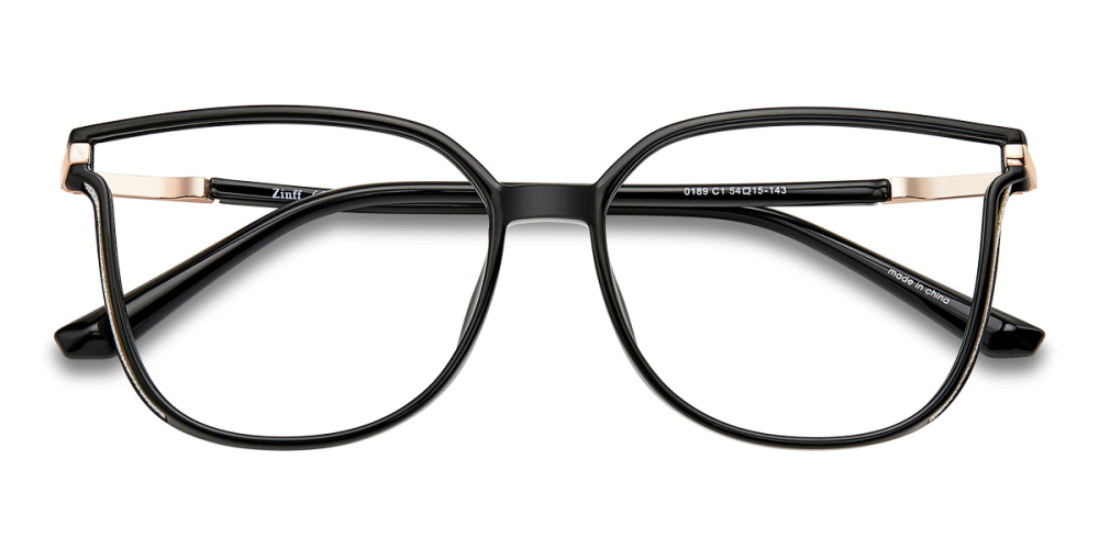 Glitter Cat Eye Luxury Black Eyeglasses Zinff Optical