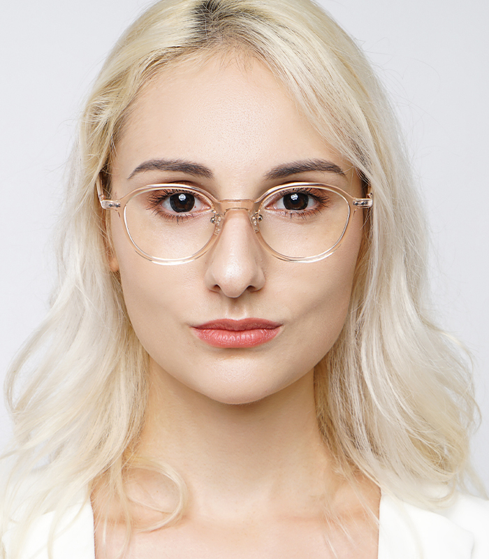Simple Mellow Translucent Cream Eyeglasses with Rich Detail. Zinff